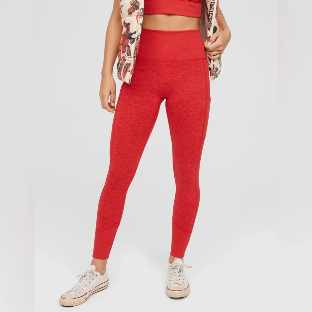 OFFLINE By Aerie | The Hugger Matching Ribbed Workout Set | L/XL - Red - Picture 2 of 12